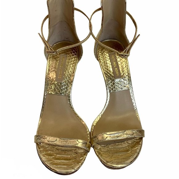 Michael Kors Doris Gold metallic snake embossed. - Picture 3 of 9